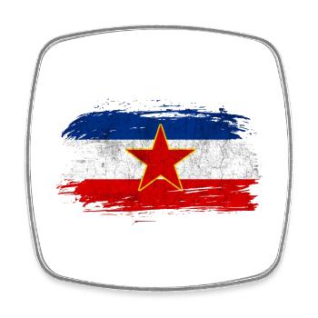Jugoslawien Vintage Flagge - Viereckiger Kühlschrankmagnet - Weiß - Vorne