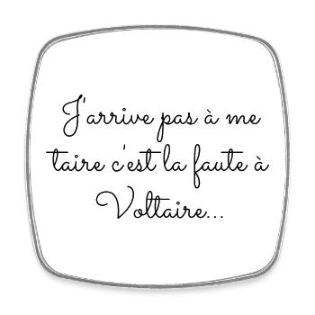 T Shirt La faute à Voltaire - Magnet carré - blanc - Devant