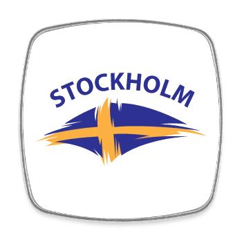 stockholm sweden icon logo icon flag flag - Square fridge magnet - white - Front