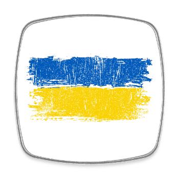 Pinselstrich der Ukraine-Flagge - Viereckiger Kühlschrankmagnet - Weiß - Vorne