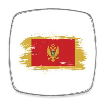 Montenegro Vintage Flagge - Viereckiger Kühlschrankmagnet - Weiß - Vorne