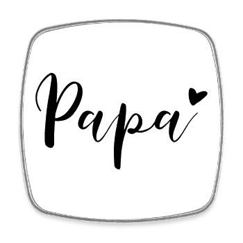 Papa Herz Vatertagsgeschenk - Viereckiger Kühlschrankmagnet - Weiß - Vorne