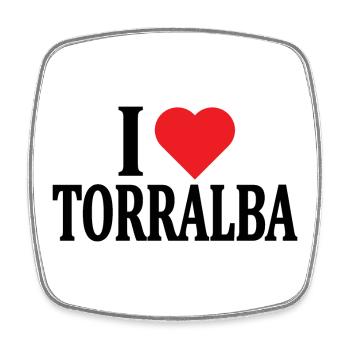 t-shirt Io amo Torralba t-shirt Sardegna - Square fridge magnet - white - Front