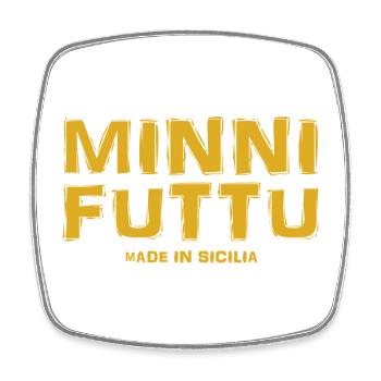 Sizilien T-Shirt minni futtu sizilianisches T-Shirt - Viereckiger Kühlschrankmagnet - Weiß - Vorne