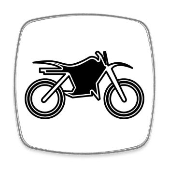 motocross kids symbol emblem logo illustration - Square fridge magnet - white - Front