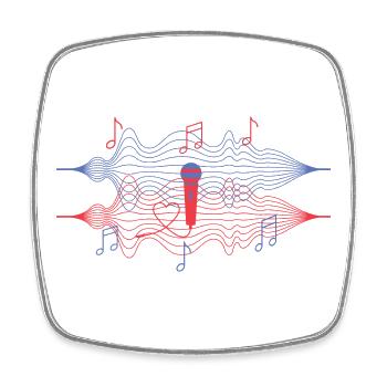 I love music - Square fridge magnet - white - Front