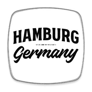 Hamburg Germany – Koordinaten Design - Viereckiger Kühlschrankmagnet - Weiß - Vorne