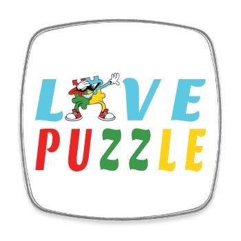 Love Puzzle - Square fridge magnet - white - Front