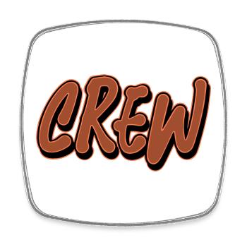 Crew - Square fridge magnet - white - Front