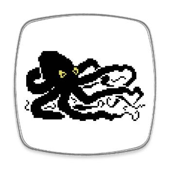 8bit pixel octopus - Square fridge magnet - white - Front