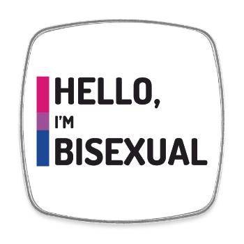 Hallo, ich bin bisexuell - Viereckiger Kühlschrankmagnet - Weiß - Vorne