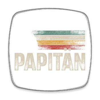 Papitän Papa Vater Kapitän Segeln Boot Schiff - Viereckiger Kühlschrankmagnet - Weiß - Vorne