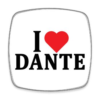 T-Shirt Ich liebe Dante T-Shirt Geschenkidee - Viereckiger Kühlschrankmagnet - Weiß - Vorne