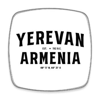Yerevan Armenien Design mit Gründungsjahr und Koor - Viereckiger Kühlschrankmagnet - Weiß - Vorne