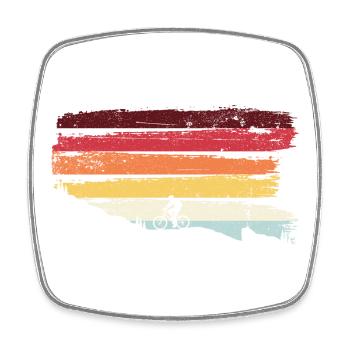 Regenbogenfahrt bei Sonnenuntergang - Viereckiger Kühlschrankmagnet - Weiß - Vorne
