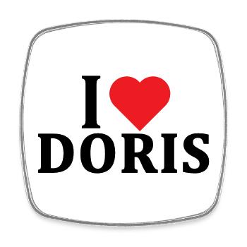 T-shirt J’adore Doris t-shirt idée cadeau - Magnet carré - blanc - Devant