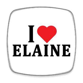 T-Shirt Ich liebe Elaine T-Shirt Geschenkidee - Viereckiger Kühlschrankmagnet - Weiß - Vorne