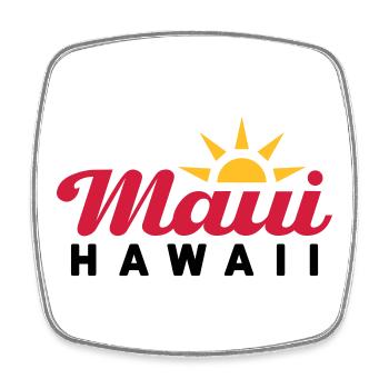 Maui, Hawaii (sun, sun rays) - Square fridge magnet - white - Front