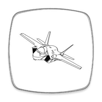F-35 Lightning II | F 35 | F35 | Kampfflugzeug - Viereckiger Kühlschrankmagnet - Weiß - Vorne