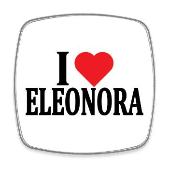T-Shirt Ich liebe Eleonora T-Shirt Geschenkidee - Viereckiger Kühlschrankmagnet - Weiß - Vorne