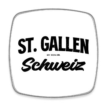 St Gallen Schweiz Schriftzug - Viereckiger Kühlschrankmagnet - Weiß - Vorne