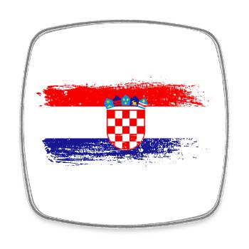 Kroatien Flagge - Viereckiger Kühlschrankmagnet - Weiß - Vorne