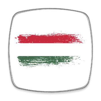 Drapeau Pinceau Hongrois - Magnet carré - blanc - Devant