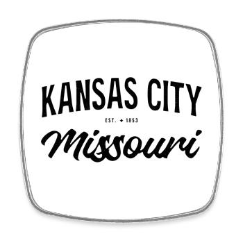 Kansas City Missouri Vintage Lettering - Square fridge magnet - white - Front