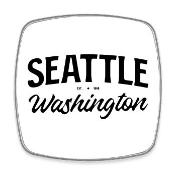  Seattle Washington Vintage Schriftzug - Viereckiger Kühlschrankmagnet - Weiß - Vorne