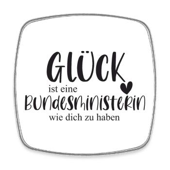 Bundesministerin Politik Geschenk Danke - Viereckiger Kühlschrankmagnet - Weiß - Vorne