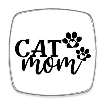 Cat Mom - Cute Paws Cat Lover Maman Propriétaire de chat - Magnet carré - blanc - Devant