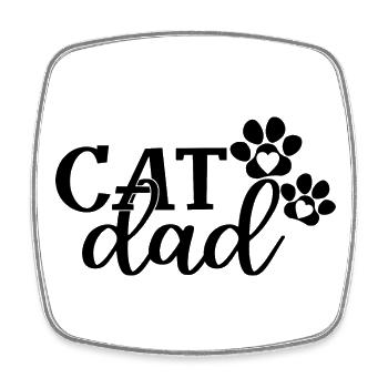 Cat Dad - Mignon Pattes Cat Lover Papa Propriétaire de Chat - Magnet carré - blanc - Devant