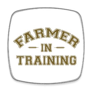 Lustiger landwirtschaftlicher Bauer in Ausbildung - Viereckiger Kühlschrankmagnet - Weiß - Vorne