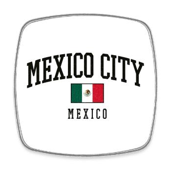 Mexico City Schriftzug mit Flagge - Viereckiger Kühlschrankmagnet - Weiß - Vorne