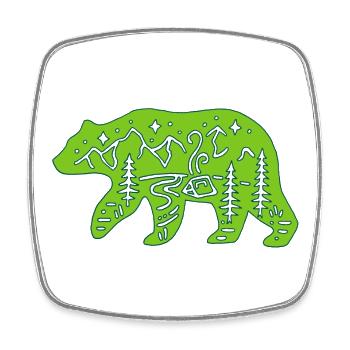 Natur Totem Grüner Bär - Viereckiger Kühlschrankmagnet - Weiß - Vorne