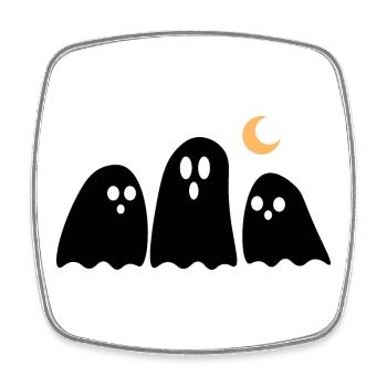 Halloween Ghosts Black - Magnet carré - blanc - Devant