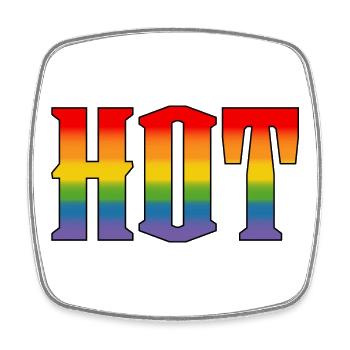 LGBT Regenbogen Shirt Heiß LGBT lgbtqi queer - Viereckiger Kühlschrankmagnet - Weiß - Vorne