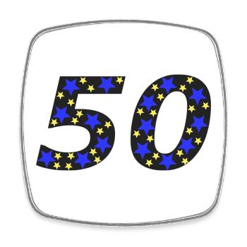 geburtstags sweater, 50 sternenmuster - Viereckiger Kühlschrankmagnet - Weiß - Vorne