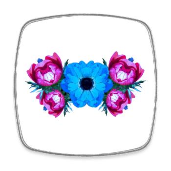 shirt blumenmuster, Anemonenmuster wasserfarbe - Viereckiger Kühlschrankmagnet - Weiß - Vorne
