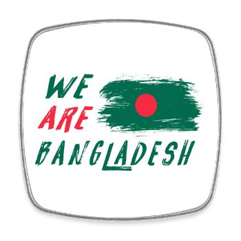 Wir sind Bangladesch - Viereckiger Kühlschrankmagnet - Weiß - Vorne