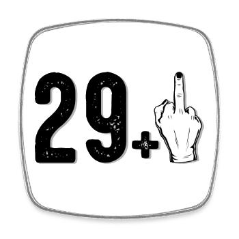 2014 Bold Middle Finger Graffiti - Magnet carré - blanc - Devant