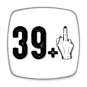 30+ Mittelfinger Grafik - Viereckiger Kühlschrankmagnet - Weiß - Vorne