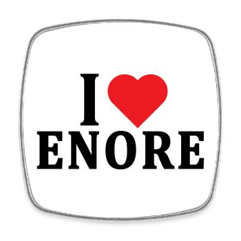 t-shirt I love Enore t shirt gift idea - Square fridge magnet - white - Front