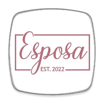 Esposa Est. 2022 Fiançailles Douche nuptiale Mariage - Magnet carré - blanc - Devant