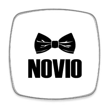 Novio Boyfriend Bowtie Engagement Wedding Groom - Square fridge magnet - white - Front