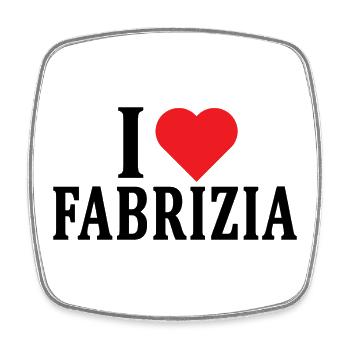 t-shirt I love Fabrizia t-shirt gift idea - Square fridge magnet - white - Front