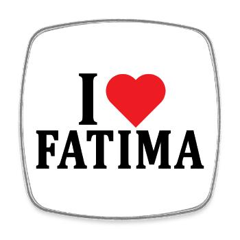 t-shirt I love Fatima t-shirt gift idea - Square fridge magnet - white - Front