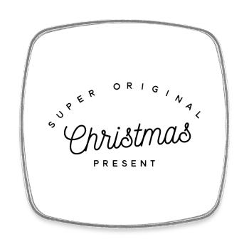 Cadeau de Noël Super Original | Texte minimaliste - Magnet carré - blanc - Devant