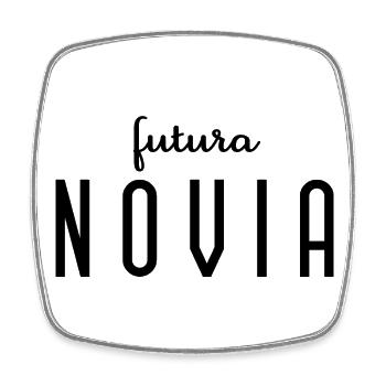 Futura Novia Engagement Bridal Shower Wedding - Square fridge magnet - white - Front