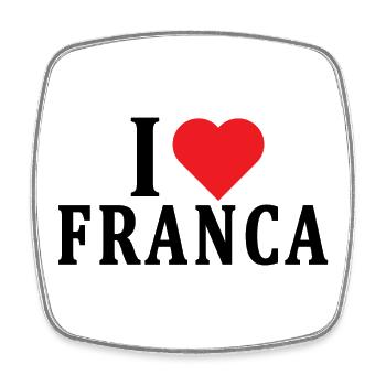 t-shirt J’aime Franca idée cadeau t-shirt - Magnet carré - blanc - Devant